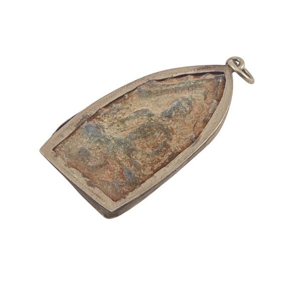 Antique Thai Buddha Amulet Pendant With Silver Frame - Picture 6 of 8